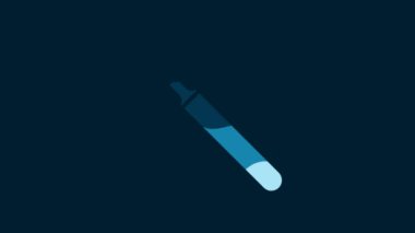 White Medical surgery scalpel tool icon isolated on blue background. Medical instrument. 4K Video motion graphic animation.
