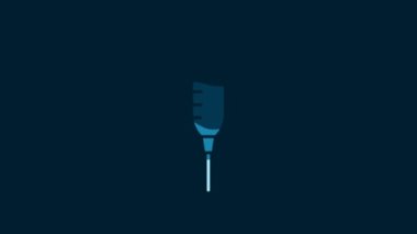 White Syringe icon isolated on blue background. Syringe for vaccine, vaccination, injection, flu shot. Medical equipment. 4K Video motion graphic animation.