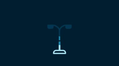 White Smart street light system icon isolated on blue background. Internet of things concept with wireless connection. 4K Video motion graphic animation.
