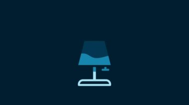 White Smart table lamp system icon isolated on blue background. Internet of things concept with wireless connection. 4K Video motion graphic animation.