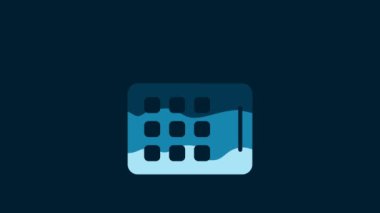 White Wireless tablet icon isolated on blue background. Internet of things concept with wireless connection. 4K Video motion graphic animation.