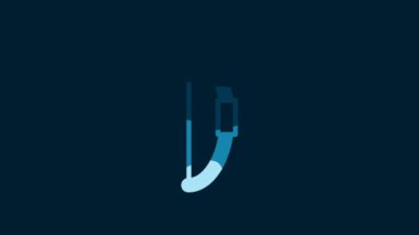 White Bow icon isolated on blue background. 4K Video motion graphic animation.