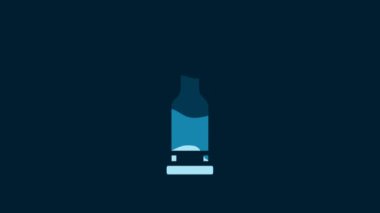 White Bullet icon isolated on blue background. 4K Video motion graphic animation.