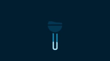 White Fishing float icon isolated on blue background. Fishing tackle. 4K Video motion graphic animation.