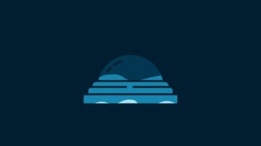 White Hotel service bell icon isolated on blue background. Reception bell. 4K Video motion graphic animation.