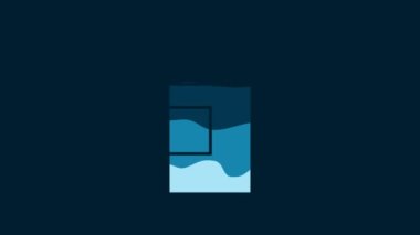 White Paper package for milk icon isolated on blue background. Milk packet sign. 4K Video motion graphic animation.