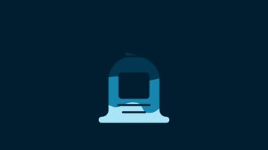 White Full sack icon isolated on blue background. 4K Video motion graphic animation.