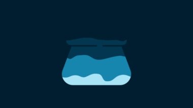 White Full sack icon isolated on blue background. 4K Video motion graphic animation.