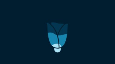 White Corn icon isolated on blue background. 4K Video motion graphic animation.