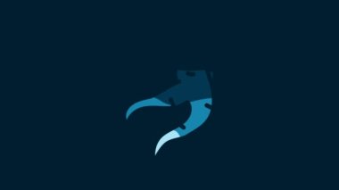 White Ginger root icon isolated on blue background. 4K Video motion graphic animation.