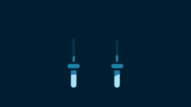 White Jump rope icon isolated on blue background. Skipping rope. Sport equipment. 4K Video motion graphic animation.