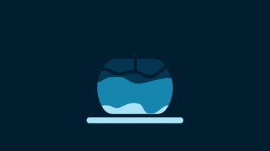 White Aroma candle icon isolated on blue background. 4K Video motion graphic animation.