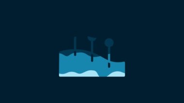 White Acupuncture therapy icon isolated on blue background. Chinese medicine. Holistic pain management treatments. 4K Video motion graphic animation.