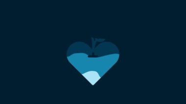 White Heart icon isolated on blue background. First aid. Healthcare, medical and pharmacy sign. 4K Video motion graphic animation.