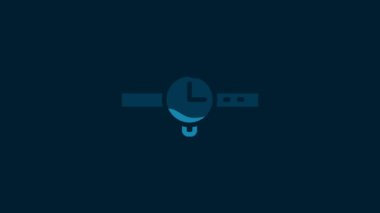 White Wrist watch icon isolated on blue background. Wristwatch icon. 4K Video motion graphic animation.