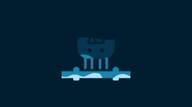 White Smart sensor system icon isolated on blue background. Internet of things concept with wireless connection. 4K Video motion graphic animation.