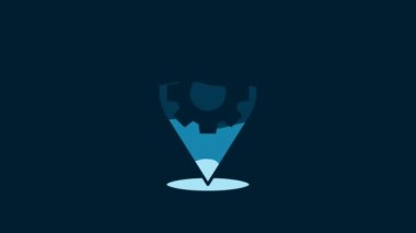 White Car service icon isolated on blue background. Auto mechanic service. Repair service auto mechanic. Maintenance sign. 4K Video motion graphic animation.