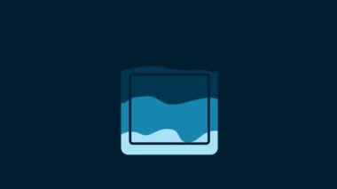 White Canister for gasoline icon isolated on blue background. Diesel gas icon. 4K Video motion graphic animation.