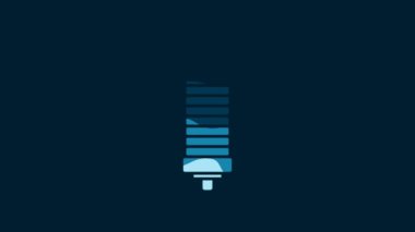 White Shock absorber icon isolated on blue background. 4K Video motion graphic animation.