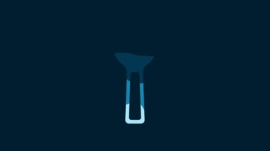 White Wrench spanner icon isolated on blue background. 4K Video motion graphic animation.