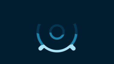 White Car audio speaker icon isolated on blue background. 4K Video motion graphic animation.