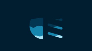 White High beam icon isolated on blue background. Car headlight. 4K Video motion graphic animation.