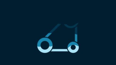 White Timing belt kit icon isolated on blue background. 4K Video motion graphic animation.