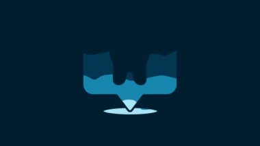 White Dental clinic location icon isolated on blue background. 4K Video motion graphic animation.