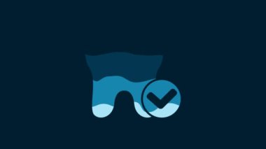 White Tooth whitening concept icon isolated on blue background. Tooth symbol for dentistry clinic or dentist medical center. 4K Video motion graphic animation.