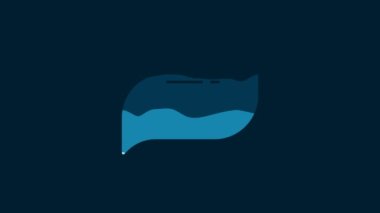 White Toothpaste icon isolated on blue background. 4K Video motion graphic animation.