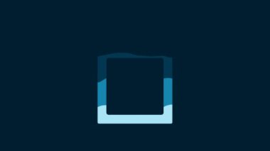 White SD card icon isolated on blue background. Memory card. Adapter icon. 4K Video motion graphic animation.