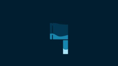 White Meat chopper icon isolated on blue background. Kitchen knife for meat. Butcher knife. Happy Halloween party. 4K Video motion graphic animation.