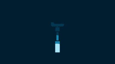 White Barbecue fork icon isolated on blue background. BBQ fork sign. Barbecue and grill tool. 4K Video motion graphic animation.