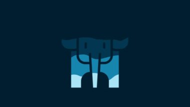 White Elephant icon isolated on blue background. 4K Video motion graphic animation.