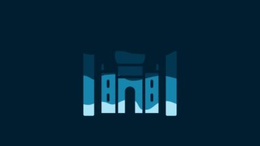 White Taj Mahal mausoleum in Agra, Indiaicon isolated on blue background. 4K Video motion graphic animation.