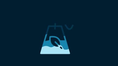 White Tea bag icon isolated on blue background. 4K Video motion graphic animation.
