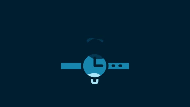 Λευκό Εικονίδιο Smartwatch Απομονωμένο Μπλε Φόντο Internet Things Έννοια Ασύρματη — Αρχείο Βίντεο
