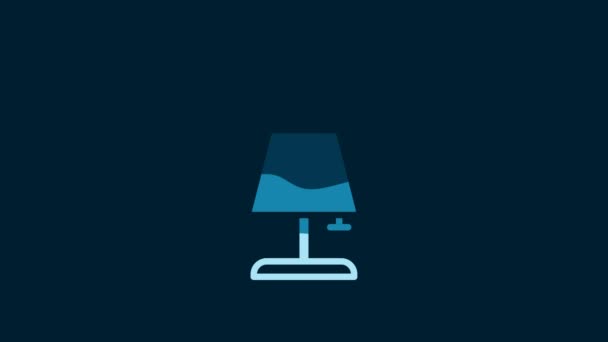 White Smart Table Lamp System Icon Isolated Blue Background Internet — Vídeos de Stock