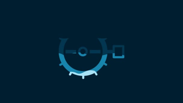 White Trap Hunting Icon Isolated Blue Background Video Motion Graphic — Stock videók