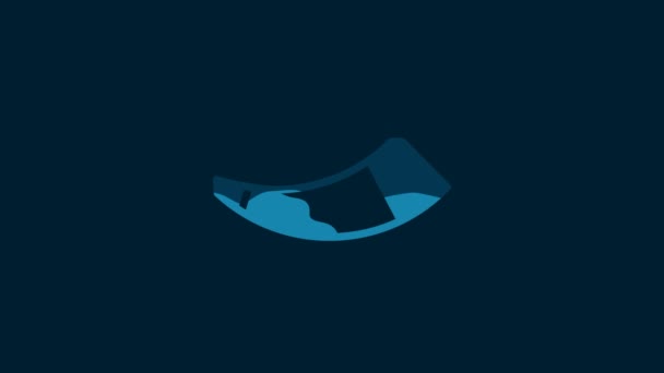 White Hunting Horn Icon Isolated Blue Background Video Motion Graphic — Wideo stockowe