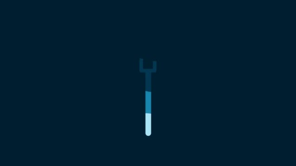 White Medieval Spear Icon Isolated Blue Background Medieval Weapon Video — Stockvideo
