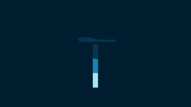 Білий Дорожній Знак Сигпост Ізольований Синьому Фоні Покровський Символ Ізольований — стокове відео