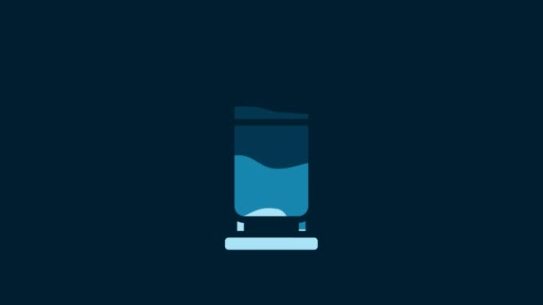 White Bullet Icon Isolated Blue Background Video Motion Graphic Animation — Stockvideo