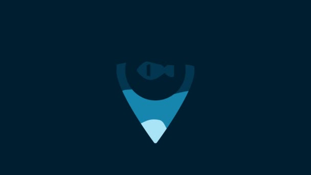 Біла Риболовна Ікона Ізольована Синьому Тлі Місце Рибальства Відеографічна Анімація — стокове відео