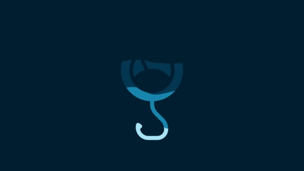 White Spring Scale Icon Isolated Blue Background Balance Weighing Determination — Video