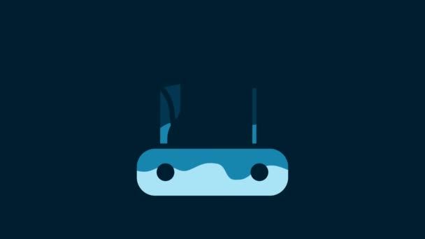 White Swiss Army Knife Icon Isolated Blue Background Multi Tool — Wideo stockowe
