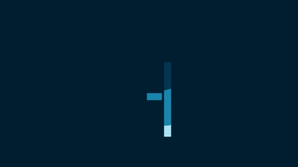 White Scythe Icon Isolated Blue Background Video Motion Graphic Animation — Stockvideo