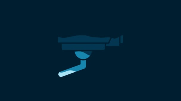White Security Camera Icon Isolated Blue Background Video Motion Graphic — Vídeo de stock
