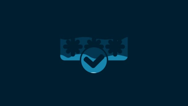 青の背景に隔離された白いパスワード保護と安全アクセスアイコン セキュリティ 安全性 プライバシーの概念 4Kビデオモーショングラフィックアニメーション — ストック動画
