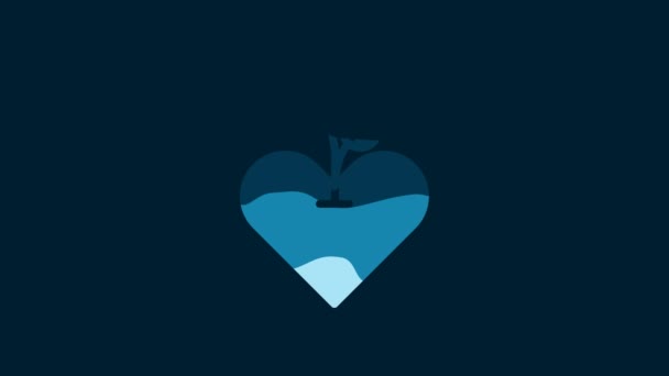 White Heart Icon Isolated Blue Background First Aid Healthcare Medical — Vídeo de Stock